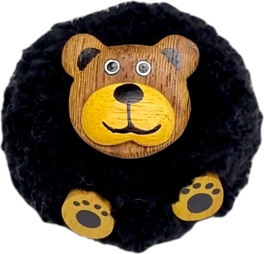 Magnet din lemn cu pompon urs 2Kids Toys