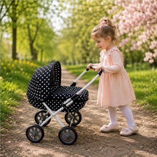New Baby cărucior pentru păpuși Anișka negru