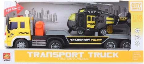 Camion cu elicopter pe baterii cu lumini și sunete