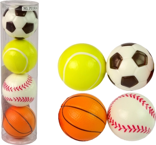 set de mingi moi pentru copii – fotbal, golf, tenis, baschet (4 buc.)