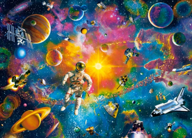 Puzzle 200 de piese Om în spațiu