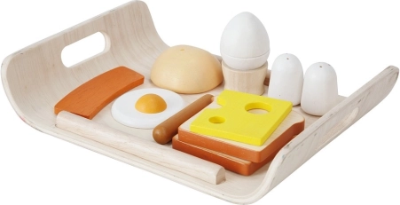 PlanToys set de mic dejun din lemn pentru copii