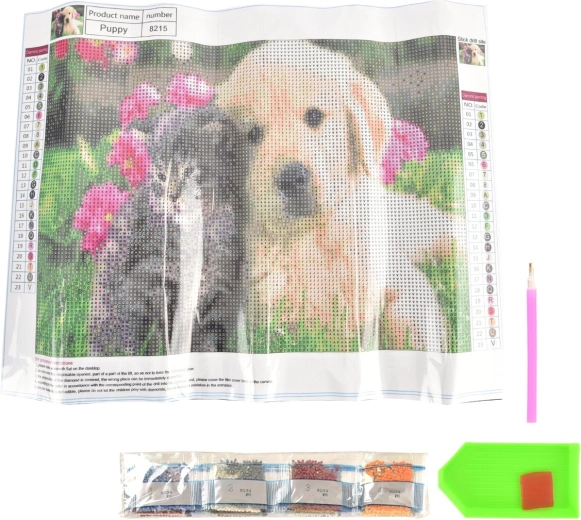 Set creativ de pictură cu diamante pisică/câine 30 × 40 cm