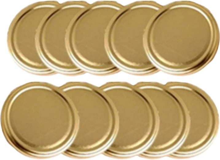 Capace metalice aurii pentru borcane de conserve 82 mm (10 buc.)