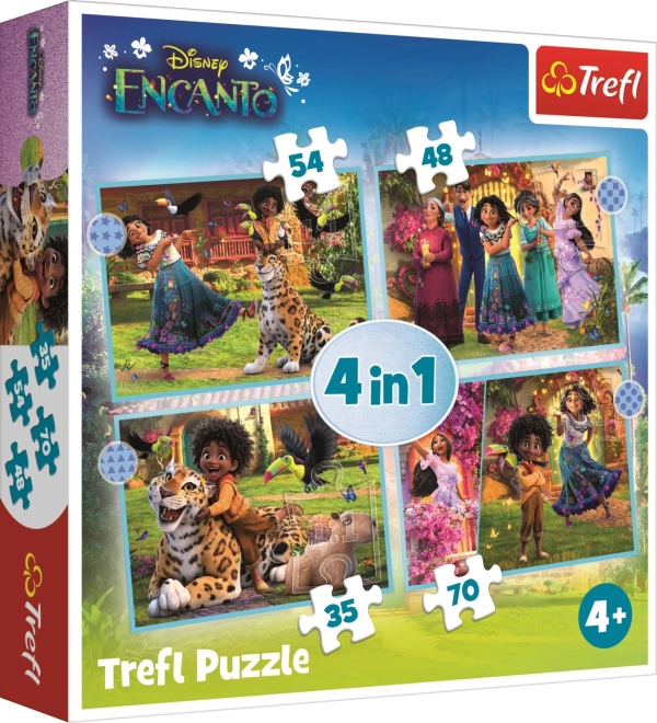 Puzzle Encanto 4în1 pentru copii (35–70 piese) de la Trefl