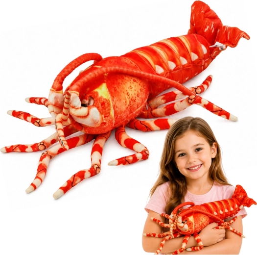 Crevete de pluș – mascotă marină mare și drăgălașă, 55 cm