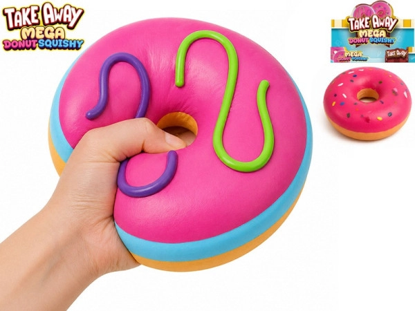 MIKI FUN https://www.mikifun.cz Mega donut jumbo squishy 16 cm, 2 culori