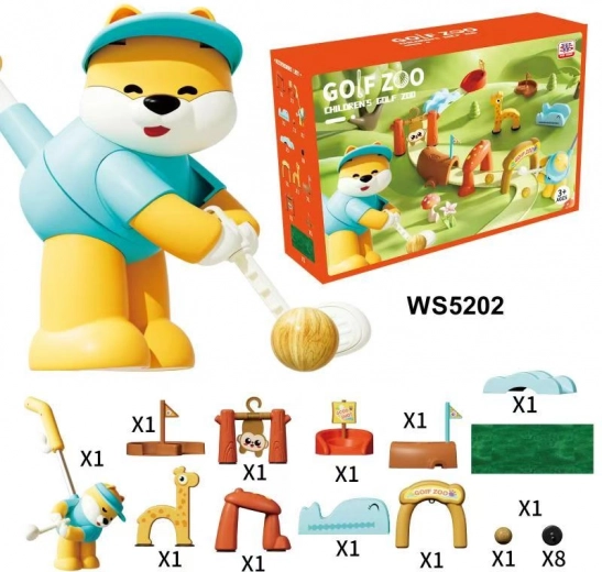 Set mega de golf cu animale și covoraș din spumă pentru copii