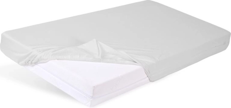 Cearșaf bambus impermeabil cu elastic gri deschis 60 × 120 cm