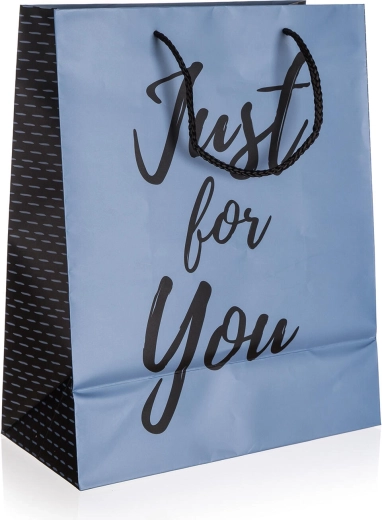 Pungă cadou JUST FOR YOU Blue M 18 × 22 × 10 cm