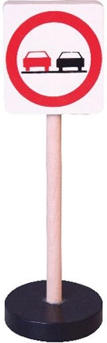 Babu semn rutier din lemn – interzisă depășirea