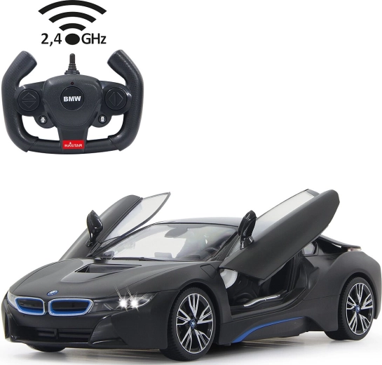 Mașină RC Jamara BMW i8 1:14, neagră, 2,4 GHz