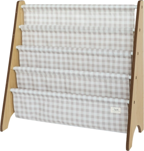 3 Sprouts suport pentru cărți din materiale reciclate Gingham/Beige