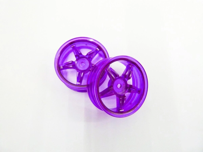 Jantă cu cinci spițe pentru roată Tamiya, de culoare violet fluorescent, 22 mm