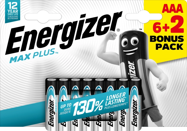 Energizer Max Plus AAA baterii alcaline 6+2 buc