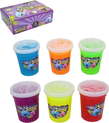 Crazy Slime – set de 12 recipiente colorate în suport, 7 cm