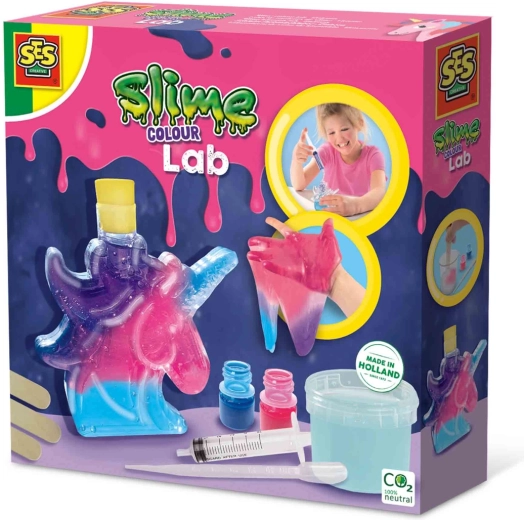 Set pentru prepararea slime-ului unicorn colorat în tub
