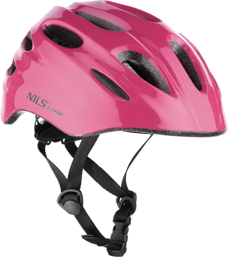 Cască de ciclism cu lumină intermitentă NILS Extreme MTW01 roz – XS (44-48)