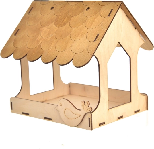 Hrănitoare din lemn pentru păsări, de pictat 20 × 20 cm