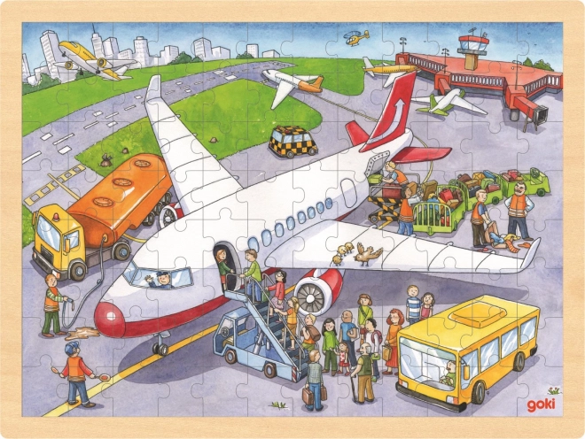Puzzle din lemn La aeroport 96 de piese