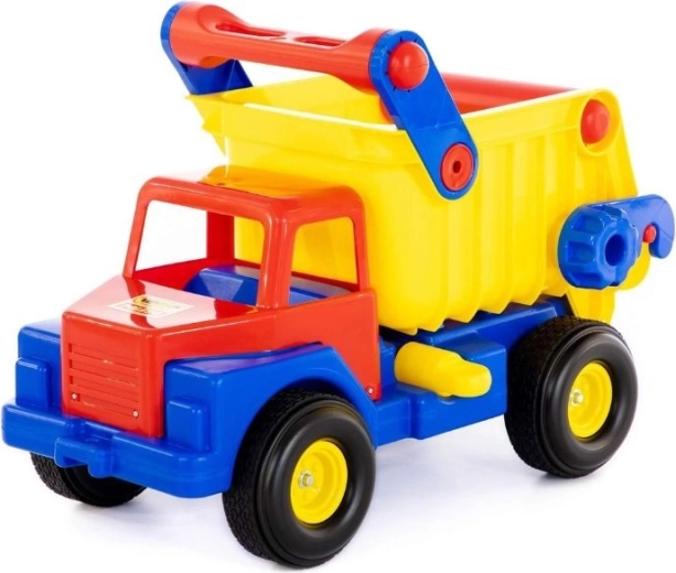 Basculantă din plastic cu roți din cauciuc pentru copii