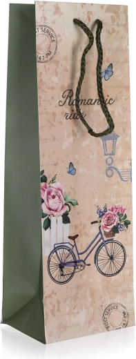 Pungă cadou pentru sticlă Romantic Ride 12 × 35 × 9 cm