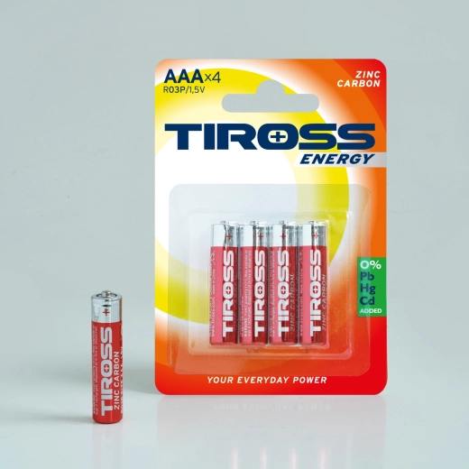 Baterii zinc-carbon AAA 1,5 V – pachet 4 buc