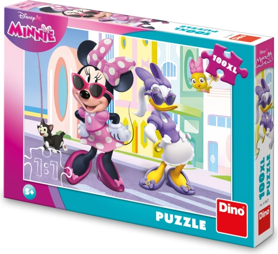Disney Minnie și Daisy în oraș – puzzle pentru copii 100 XL piese