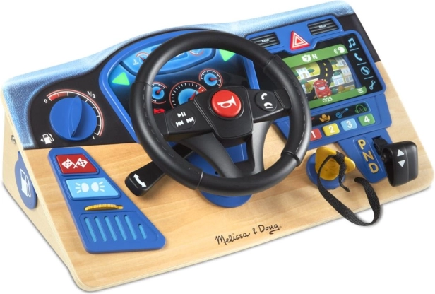 Tablou de bord interactiv din lemn cu volan MELISSA & DOUG VROOM AND ZOOM