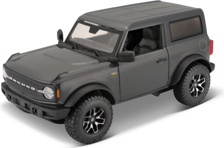 Maisto 2021 Ford Bronco – model auto din metal 1:24, gri închis metalizat