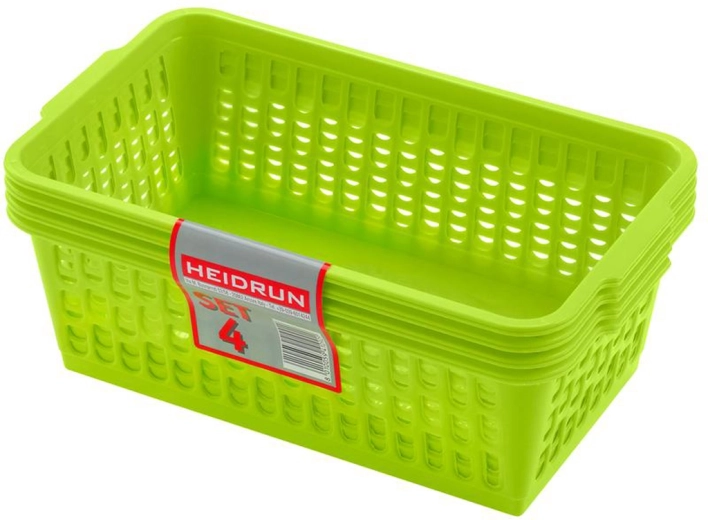 Coșulețe din plastic HEIDRUN 25 × 14,5 × 10,5 cm, set 4 buc
