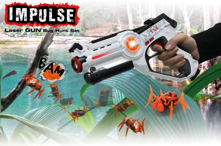 Pistol cu laser Impulse Bug Hunt Set alb/oranj