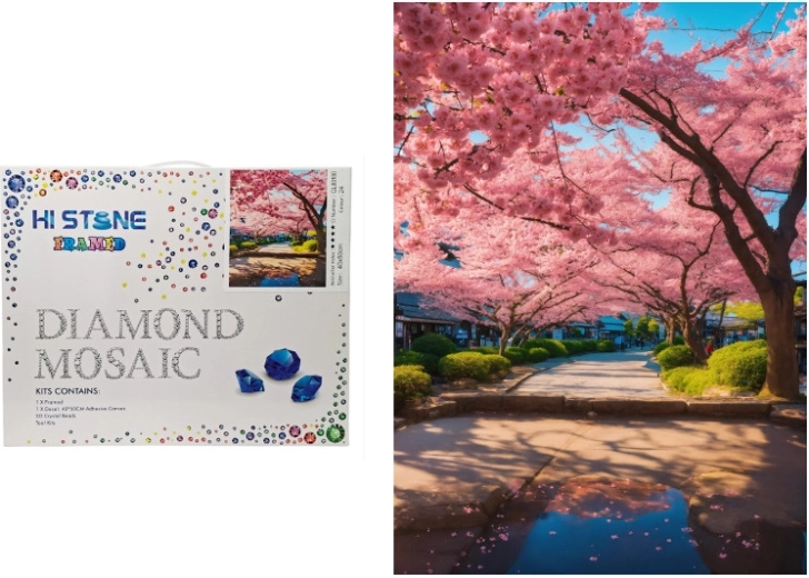 Mozaic cu diamante Cireș înflorit