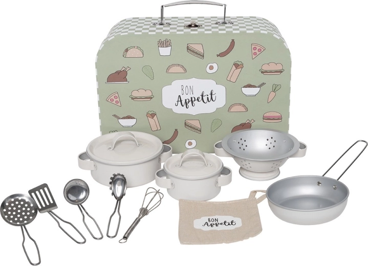 Jabadabado set de vase pentru copii în valiză, verde