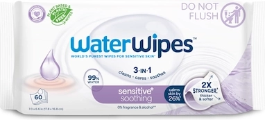 Șervețele umede WATERWIPES Soothing Clean 3în1, 60 buc