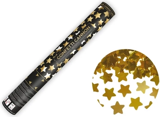 Tub cu confetti – steluțe aurii 40 cm