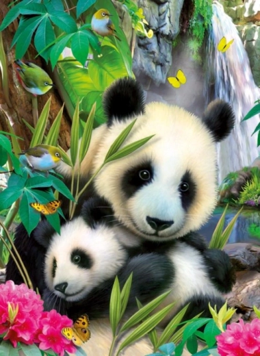 Puzzle Ravensburger Lovely Panda 300 piese