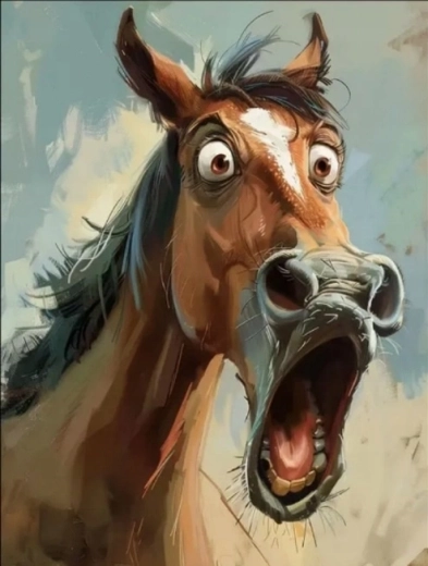 Norimpex pictură pe numere Cal surprins – față amuzantă 40 × 50 cm