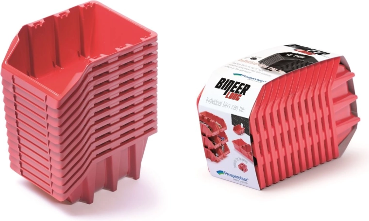 Set de cutii de depozitare 12 buc Bineer Long 190×77×120 mm – roșu