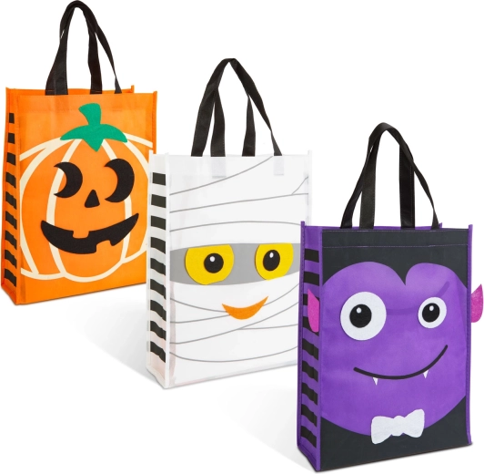 Saco cadou de Halloween cu decorațiune din fetru 40 × 30 cm - 1 bucată
