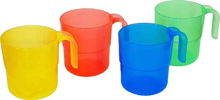 Cană din plastic stivuibilă 0,33 l – mix de culori