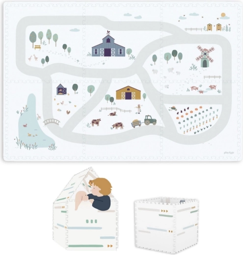 Play&Go EEVAA tiloo saltea de joacă și cutie de depozitare 2în1 farmă