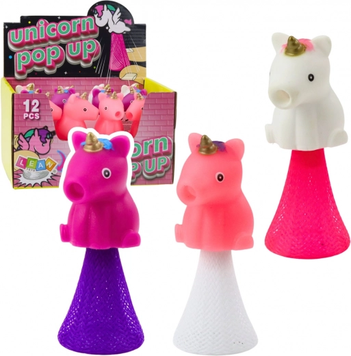 Unicorn săltăreț pe arc 10 cm – mix de culori