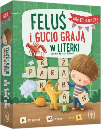 Feluș și Gucio se joacă cu literele – joc educativ de cuvinte încrucișate pentru copii