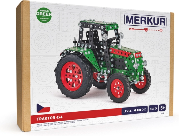 Construcție Merkur – tractor 4x4 verde (567 piese)
