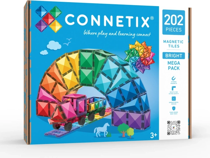 Set de construcție magnetic Bright Mega Pack cu 202 de piese