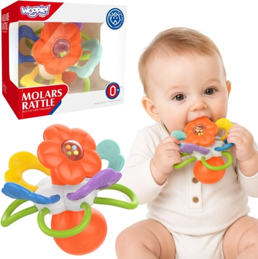 WOOPIE BABY zornăitoare senzorială și jucărie de dentiție floare pentru bebeluși 0m+