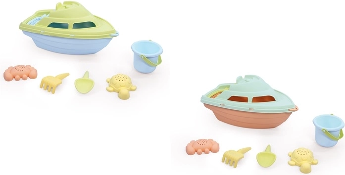 Bărcuță pastel Dolu cu set pentru nisip
