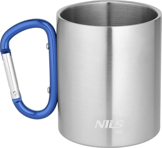 Cană de camping Nils Camp cu carabină, 300 ml, albastră