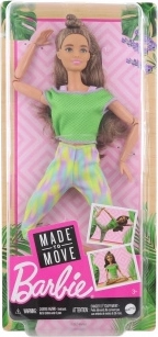 Păpușă BARBIE Made to Move – colanți cu flori, top roșu